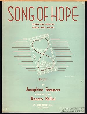 Song of Hope, Song for Medium Voice and Piano. Sheet Music.