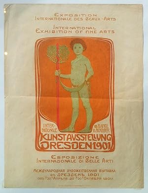 Internationale Kunstausstellung Dresden 1901. Farbiges Original-Plakat. - Kleine Variante.