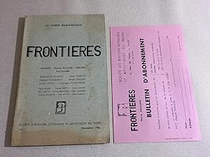 Frontieres. Cahiers France-Belgique. Revue Mensuelle Régionale. - No. 1, Novembre 1946.