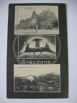 AK Graudenz 1916 Bahnhof