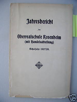 Jahresbericht Oberrealschule Rosenheim 1927/28