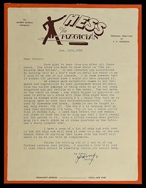 Hess the Magician Letter