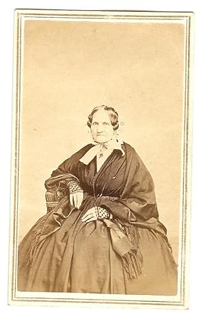 CDV Identified Photograph: Mrs. Sarah A. Herrick, wife of Reverend Josiah Peet, Norridgewock, Maine
