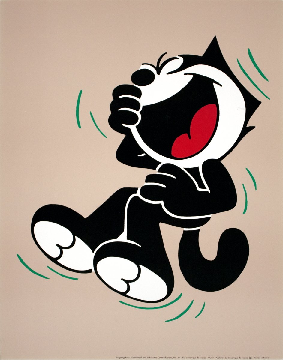 Felix the cat as Artist 9/" x 12/" Poster 1992 Contemporary Neutral Black Cat