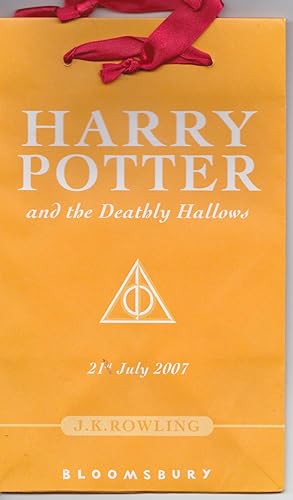 Harry Potter and The Deathly Hallows, adult dust jacket *with original promotional bag with ribbon*