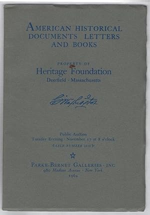 American Historical Documents Letters and Books