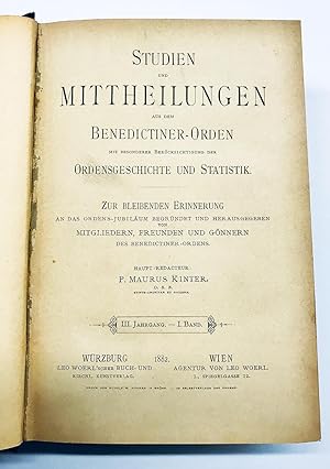 Studien und Mittheilungen aus dem Benediktiner-Orden mit besonderer Berücksichtigung der Ordensge...