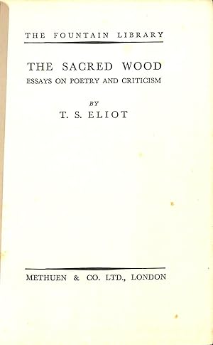 English Essay Introduction Example The Sacred Wood Essays On Poetry And Eliot T S Term Papers And Essays also Sample Thesis Essay The Sacred Wood Essay On Poetry And Criticism Abebooks Essay On Science And Technology