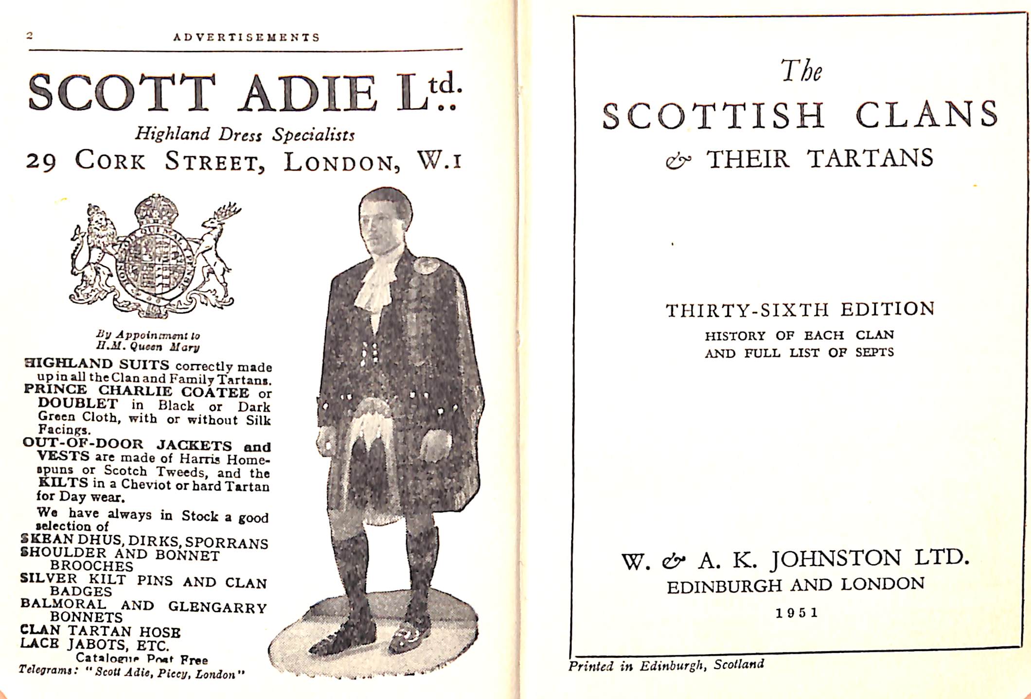 The Scottish Clans & Their Tartans (1951) The Cary Collection