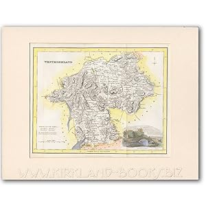 Antique Map of Westmoreland From New & Comprehensive Gazetteer of England & Wales