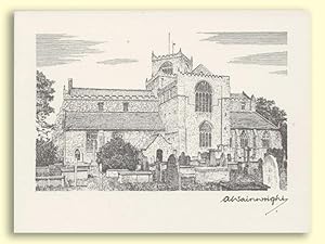 Alfred Wainwright Card with Drawing of the Cartmel Priory on the Front Cover