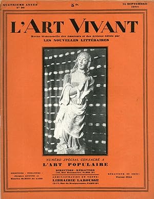 L'Art Vivant n°90 de septembre 1928