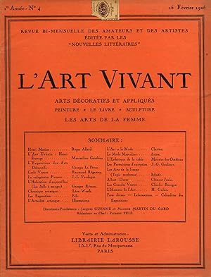 L'Art Vivant n°4 du 15 février 1925