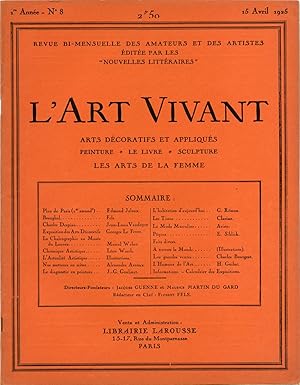 L'Art Vivant n°8 du 15 avril 1925