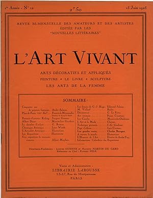 L'Art Vivant n°12 du 15 juin 1925