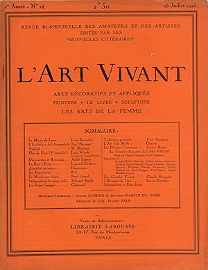 L'Art Vivant n°14 du 15 juillet 1925