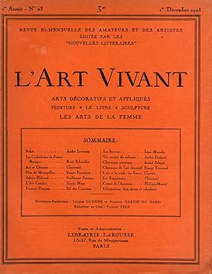 L'Art Vivant n°23 du 1er décembre 1925
