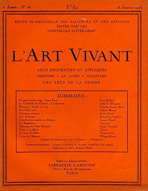 L'Art Vivant n°26 du 15 janvier 1926 -