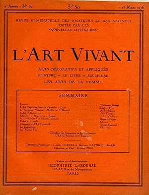 L'Art Vivant n°30 du 15 mars 1926