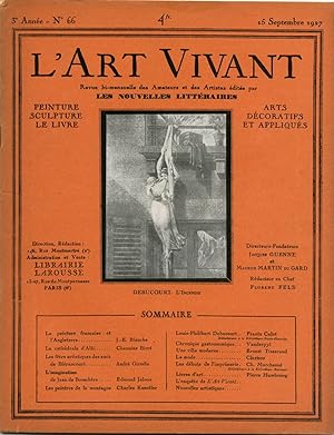 L'Art Vivant n°66 du 15 septembre 1927
