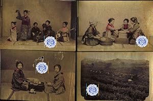 SUITE OF FOUR SMALL ALBUMEN PHOTOGRAPHS OF JAPAN.
