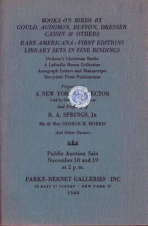 SALE NO. 809. PARKE-BERNET GALLERIES INC. Books on Birds. A LAFCADIO HEARN COLLECTION.The Propert...