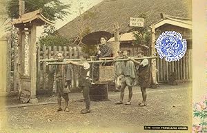 KAGO TRAVELLING CHAIR. A Hand-Colored Albumen Photograph.