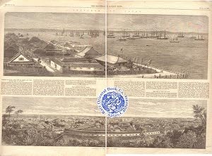 SKETCHES IN JAPAN: BRITISH FLEET AT YOKOHAMA AND A PANORAMA OF THE CITY OF JEDDO [Old Tokyo].