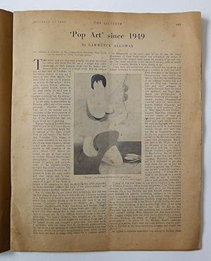 'Pop Art' since 1949 by Lawrence Alloway as published in The Listener, Vol. LXVIII, No. 1761, Thu...