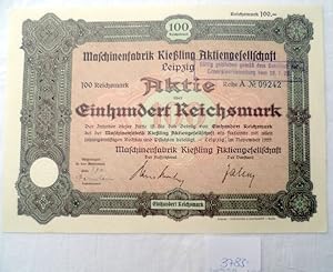 Maschinenfabrik Kießling Aktiengesellschaft Leipzig im November 1929 über 100 Reichsmark