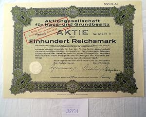 AG für Haus- und Grundbesitz 100 RM 2.1.1925, Leipzig