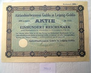 Aktienbierbrauerei Gohlis 100 RM 20.08.1925, Leipzig-Gohlis