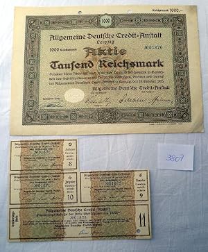 Allgemeine Deutsche Credit-Anstalt 1.000 RM 19.10.1933, Leipzig plus Erneuerungsschein
