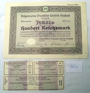 Allgemeine Deutsche Credit-Anstalt 100 RM 19.10.1933, Leipzig plus Erneuerungsschein