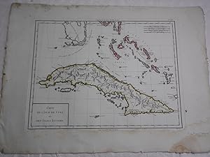 CARTE DE L'ISLE DE CUBA DES ISLES LUCAYES - 1782