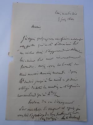 DUMERIL - L.A.S. d'Emile DESCHAMPS à DUMERIL de l'ACADEMIE DES SCIENCES, DOCTEUR EN MEDECINE, con...