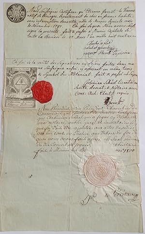 CERTIFICAT DE RESIDENCE DU CITOYEN ETIENNE GASSOT DE LA VIENNE NATIF DE BOURGES - 1797