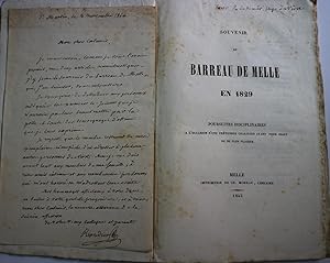 SOUVENIR DU BARREAU DE MELLE en 1829 - POURSUITES DISCIPLINAIRES A L'OCCASION D'UNE PRETENDUE COA...