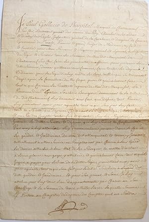 CONSTITUTION A LA FONCTION DE REGISSEUR DU MARQUISAT DE CHATEAUNEUF SUR CHER de GATIEN SOUCHOIR B...