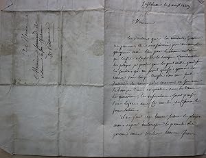 LETTRE ORDONNANCE DU MEDECIN VALLEE de CASTELNAU CONCERNANT UNE GANGRENE SUR UNE PLAIE - 1829 - L...