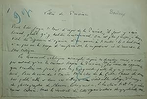 LETTRES DE PROVINCE - MANUSCRIT AUTOGRAPHE SIGNE - PUY DE DOME