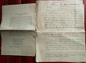 NOTICE MANUSCRITE SUR M. ALFRED DEBRION (POETE, BOULANGER-PATISSIER rue GRANDE à ARGENTON SUR CRE...