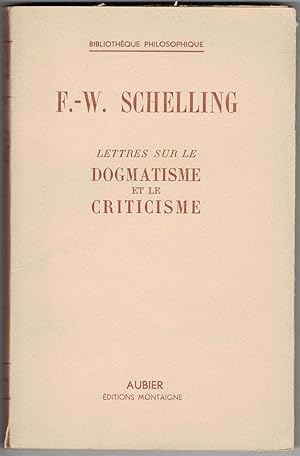 Lettres sur le dogmatisme et le criticisme. Introduction de J.-D. Reynaud. Traduction par S. Jank...