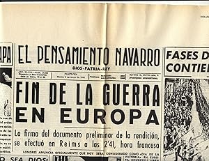 PERIÓDICO EL PENSAMIENTO NAVARRO, 08-05-1945: FIN DE LA GUERRA.