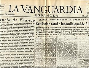 PERIÓDICO LA VANGUARDIA ESPAÑOLA, 01-05-1945: MUSSOLINI FUSILADO