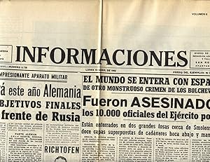 PERIÓDICO INFORMACIONES Nº 5.726, 12-04-1943: EL FRENTE DE RUSIA