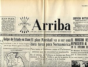 PERIÓDICO ARRIBA, Nº 2.681. 11-11-1947: PLAN MARSHALL.