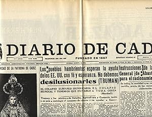 PERIÓDICO DIARIO DE CÁDIZ, 7 OCTUBRE 1947: PLAN MARSHALL. (POSGUERRA)