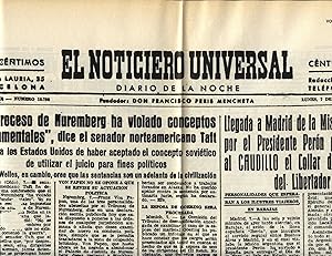 PERIÓDICO EL NOTICIARIO UNIVERSAL Nº 18798 07-10-1946 NUREMBERG (POSGUERRA)