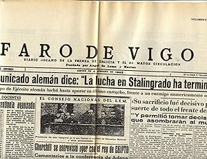 PERIÓDICO FARO DE VIGO, 04-02-1943: STALINGRADO.